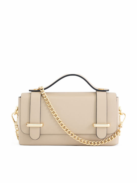 Damen-Flap-Tasche aus Leder in Rosa