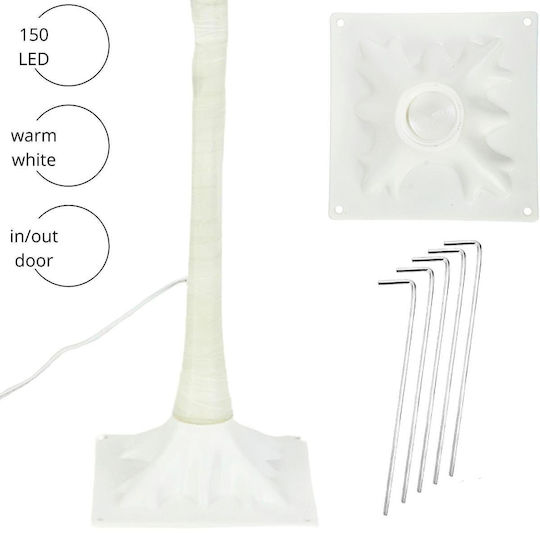 Illuminated Christmas Decorative Plastic Tree 120cm for Outdoor Use White