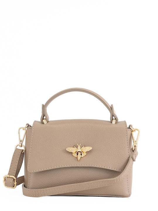 Orangefarbene Damen-Schultertasche aus Leder