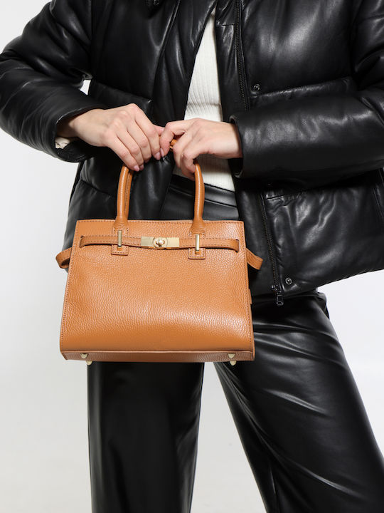 Burgunderfarbene Damen-Schultertasche aus Leder