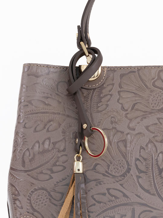 Burgunderrote Damen-Schultertasche aus Leder