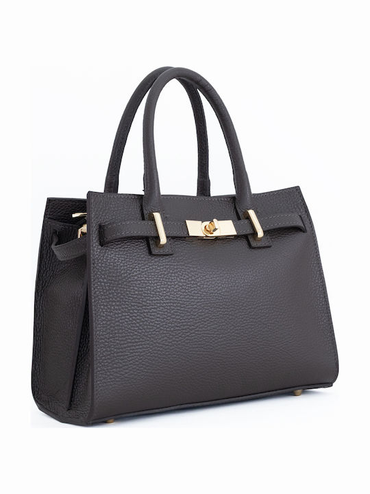 Burgunderfarbene Damen-Schultertasche aus Leder