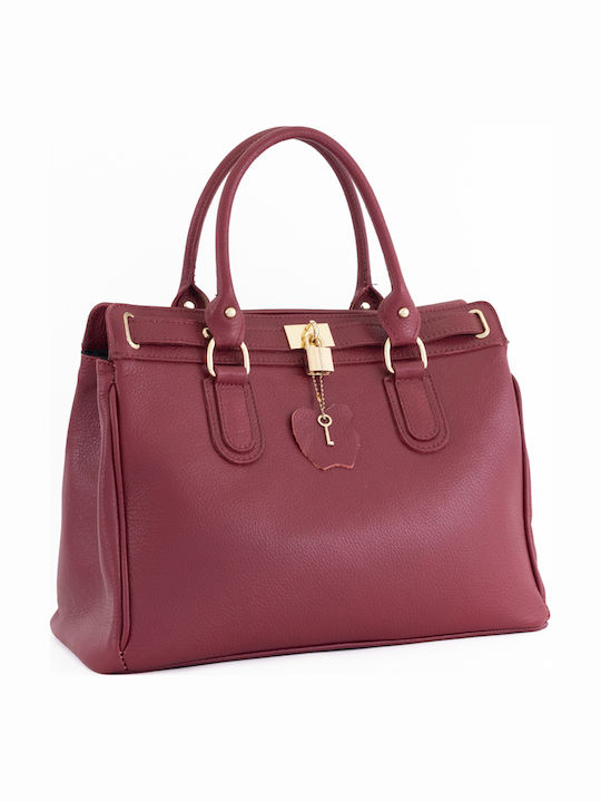 Olivegrüne Damen-Schultertasche aus Leder