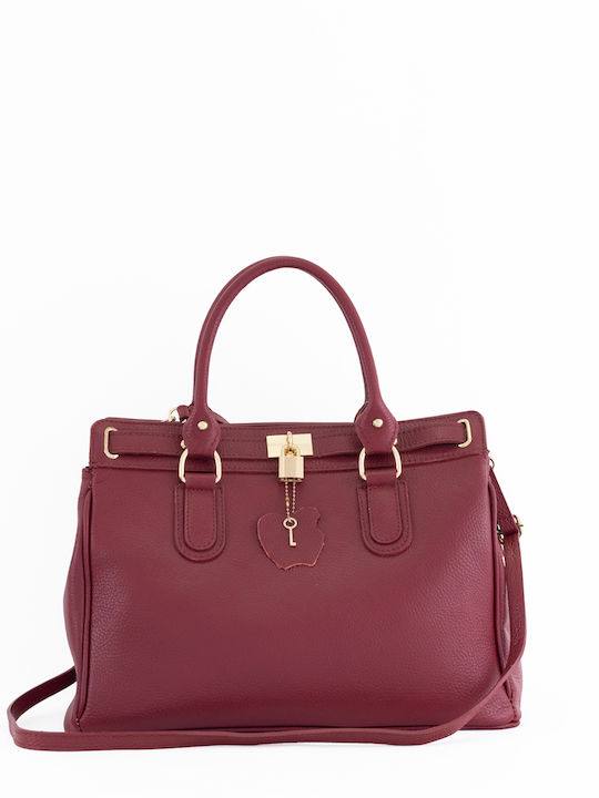 Olivegrüne Damen-Schultertasche aus Leder