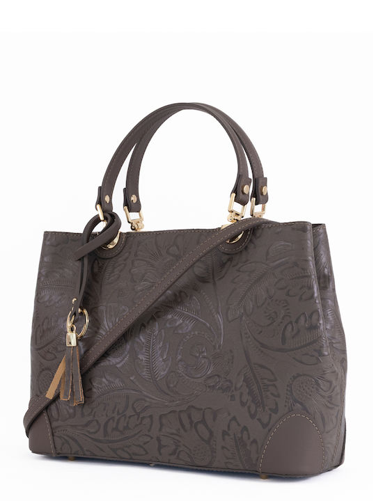 Burgunderrote Damen-Schultertasche aus Leder