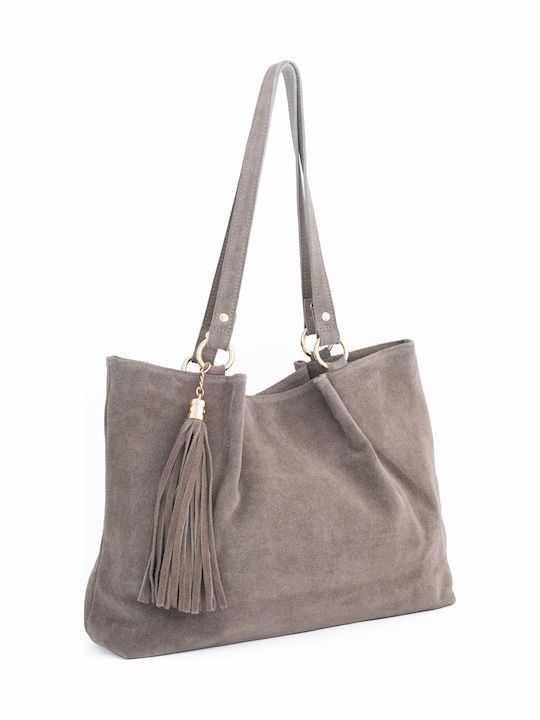 Burgunderrote Damen-Schultertasche aus Leder