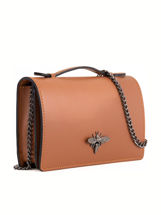 Grüne Damen-Ledertasche mit Klappe