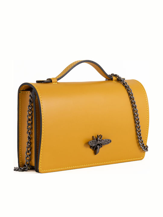 Grüne Damen-Ledertasche mit Klappe