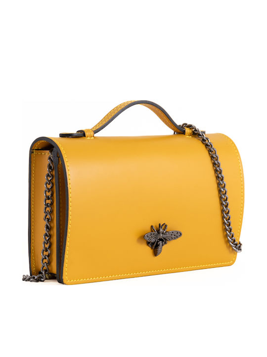 Grüne Damen-Ledertasche mit Klappe