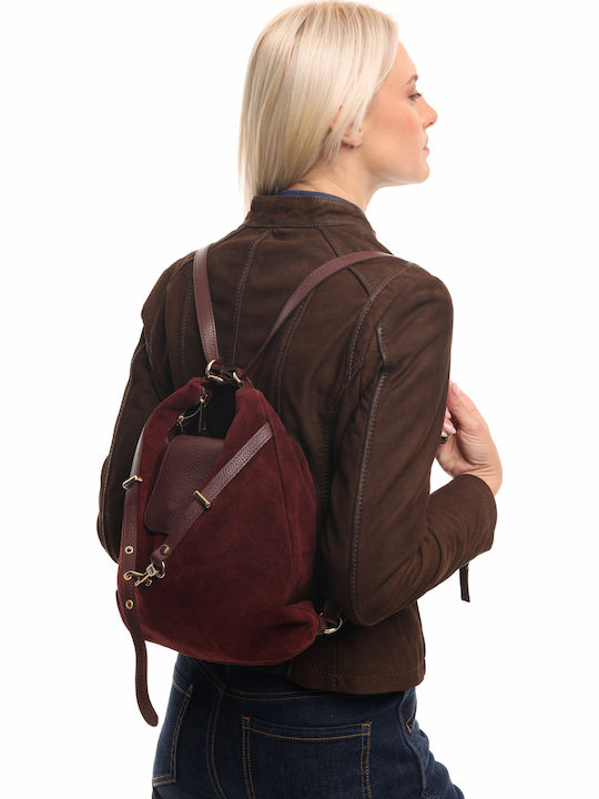 Damentasche aus Leder zum Umhängen oder als Rucksack in Olivgrün