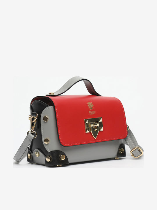 Red Leather Women's Shoulder Bag