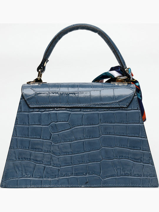 Orangefarbene Damen-Ledertasche zum Umhängen