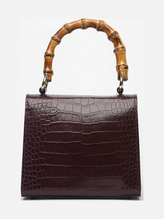 Gelbe Damen-Flap-Handtasche aus Leder