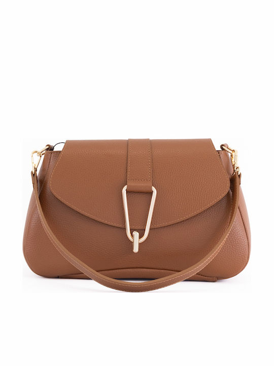 Olivgrüne Damen-Schultertasche aus Leder