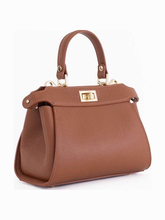 Khaki Leather Women's Shoulder Bag