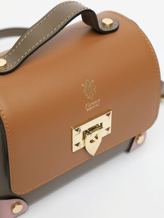 Beige Leather Women's Shoulder Bag
