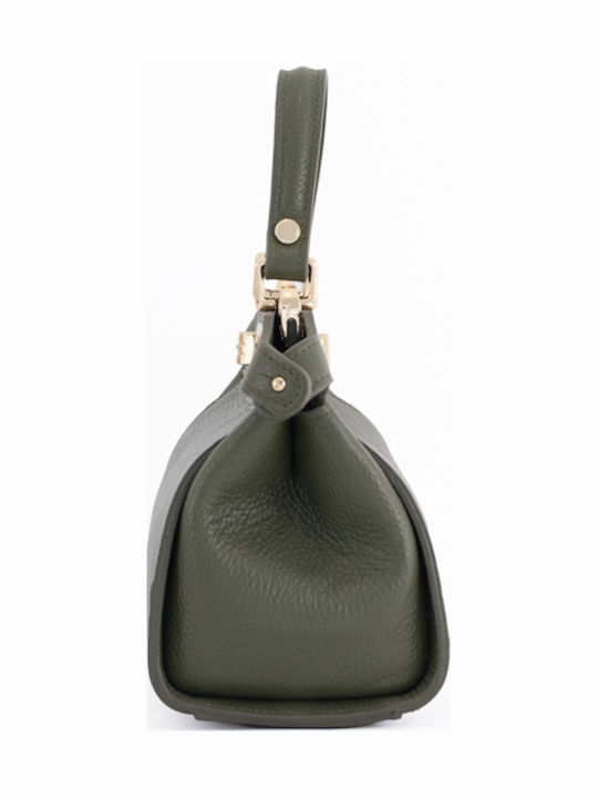 Khaki Leather Women's Shoulder Bag