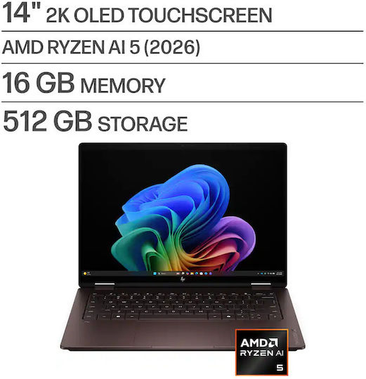 OmniBook X Flip 14" OLED FHD+ Touchscreen (Ryzen AI 400 Series-5 430/16GB/512GB SSD/W11 Home) (US Keyboard)