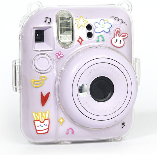 Θήκη Fuji Instax Mini 12 Σκληρή Προστατευτική Θήκη Λουράκι Ροζ