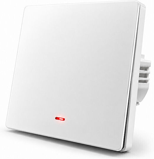Qoltec Wall-Mounted Wi-Fi One-Way Wall Switch with White Frame
