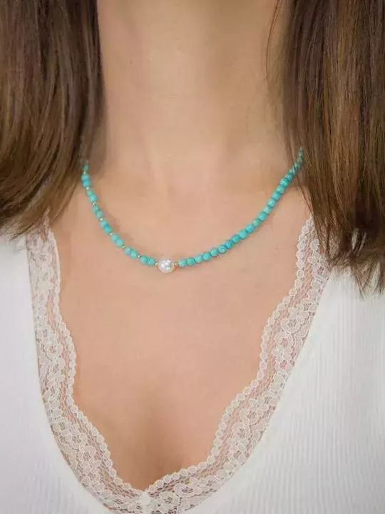 Colier Feminin Turchese Piatre Mărgele K14 042112 042112 Aur 14 Carate