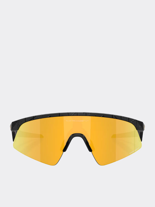 Resistor Sweep Unisex Sunglasses with Black Metallic Frame and Orange Lens