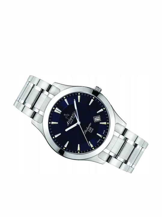 Atlantic Men’s Battery-Powered Watch 41mm with Silver Metal Bracelet Atlantic Men’s Battery-Powered Watch 41mm with Silver Metal Bracelet