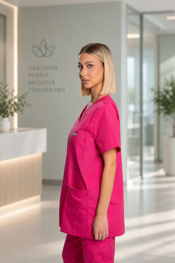 Dr. Scrub Unisex Ιατρική Μπλούζα Φούξια