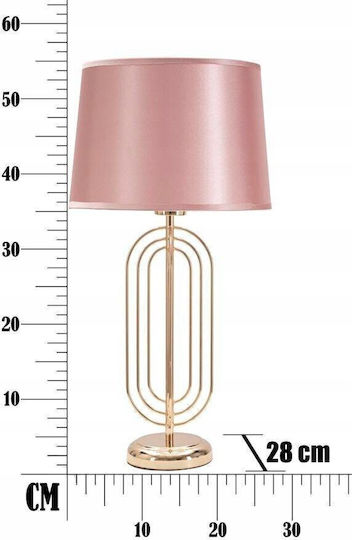 BigBuy Metal Table Lamp for E27 Bulb with Pink Shade and Base