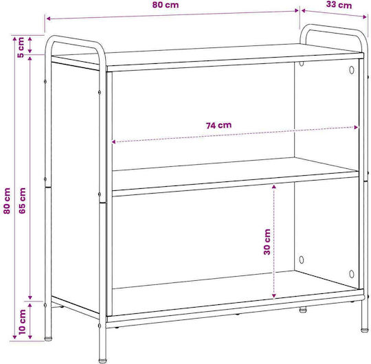 Bookcase Grey Sonoma 80x33x80 cm