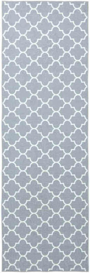 vidaXL Rectangular Rug Grey and White 100x300cm