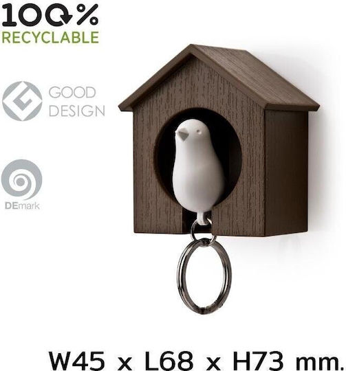 Qualy Plastic Wall Key Holder 4.5x6.8x7.3cm