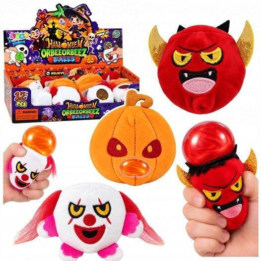 Lean Toys Jucărie moale de strâns cu Sclipici pentru Halloween, din Spumă, Multicoloră (Diverse Modele)