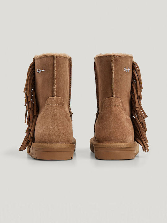 Wildleder Damen-Stiefeletten Braun