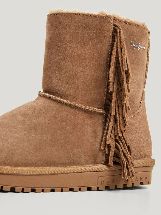 Wildleder Damen-Stiefeletten Braun