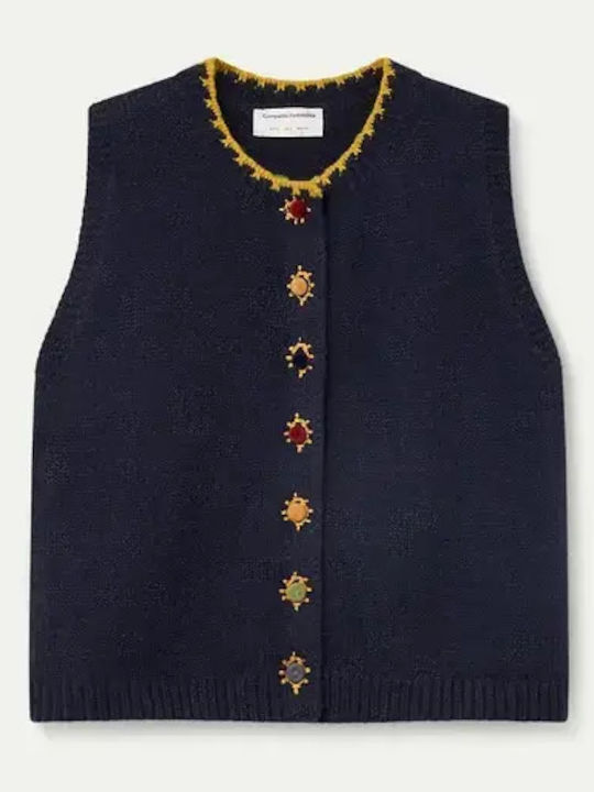 Winter Women's Sleeveless Tunic Dark Blue