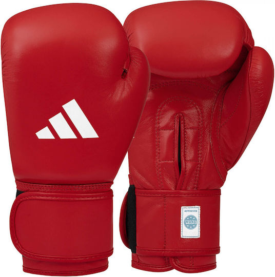 adidas Wako Leather Boxing Gloves for Competition Red