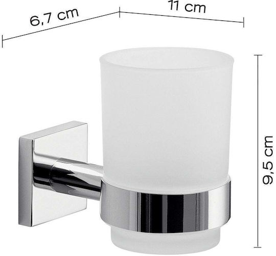Domoletti Wall-Mounted Plastic Toothbrush Holder Silver 4772013331995 Domoletti Wall-Mounted Plastic Toothbrush Holder Silver 4772013331995