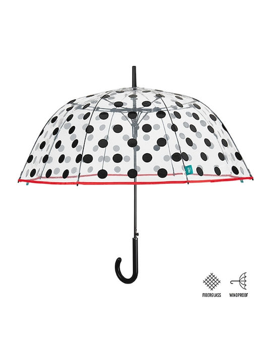 Happy Rain Αυτόματη Ομπρέλα Βροχής με Μπαστούνι Μαύρη