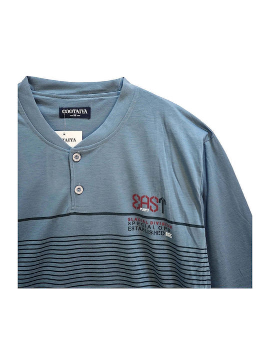 Ustyle Pijama de Iarnă pentru Bărbați Cyan