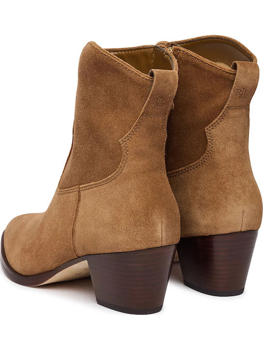 Braune Damen-Lederstiefeletten