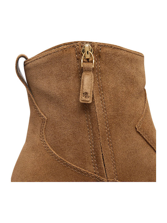 Braune Damen-Lederstiefeletten