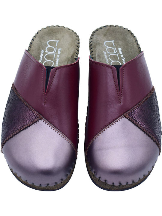 Anatomic Leather Burgundy Winter Women's Slippers