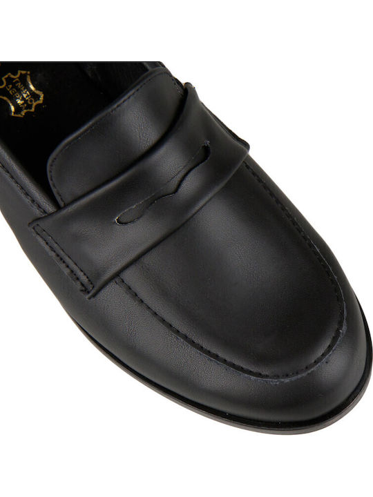 Leather Women's Loafers in Black