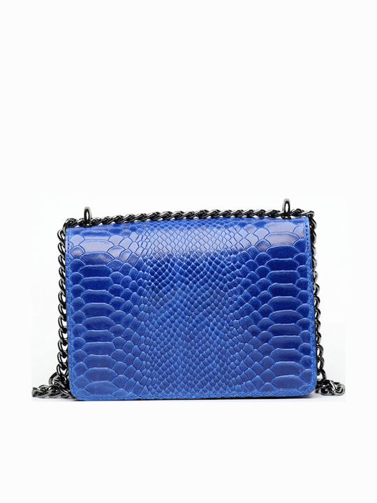Leather Women's Shoulder Bag Suede Blue
