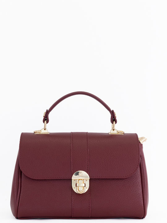 Burgundy Leather Women's Shoulder Bag