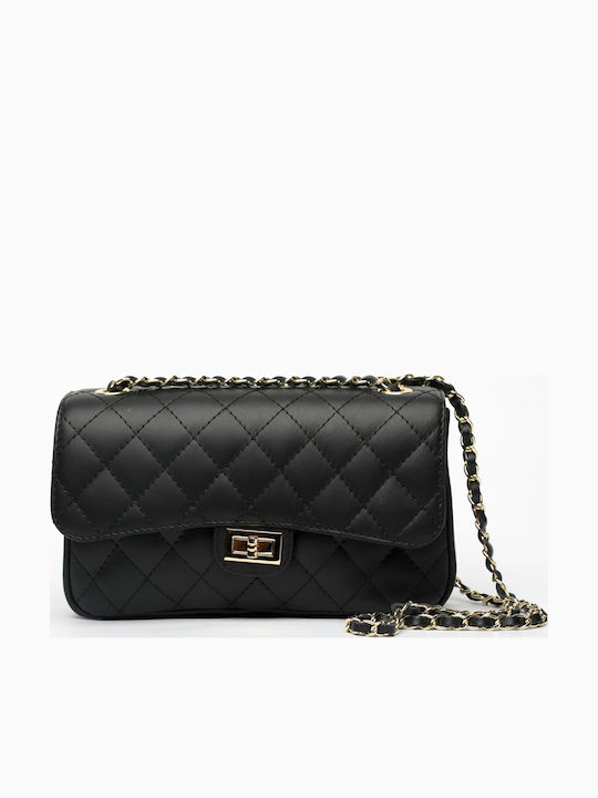 Black Leather Women's Shoulder Bag