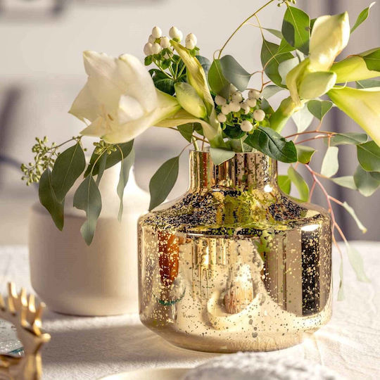 Leonardo Glass Gold Vase Ø22xH21.5cm