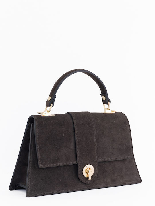 Grey Leather Women's Shoulder Bag