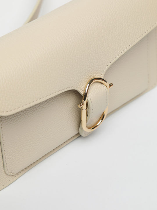 Beige Leather Women's Shoulder Bag
